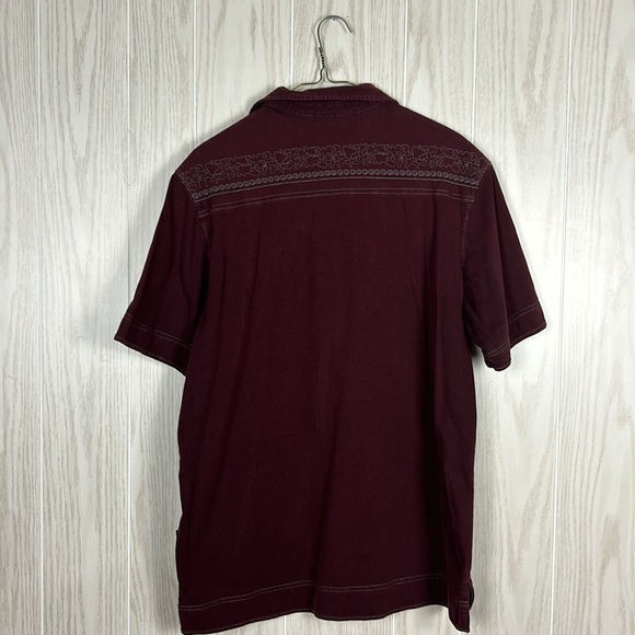 Kuhl Men’s Burgundy Embroidered Collared Short Sleeve Cotton Polo, L - Picture 2 of 14